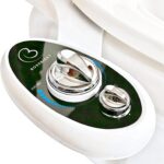 White and black Boss Bidet Luxury bidet toilet seat attachment with dual nozzles and control dial