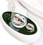White and black Boss Bidet Luxury bidet toilet seat attachment with dual nozzles and control dial