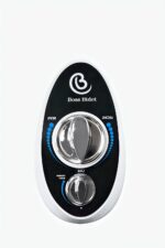 White and black Boss Bidet Luxury bidet toilet seat attachment with dual nozzles and control dial